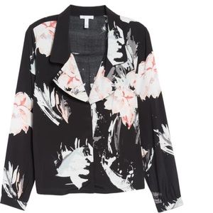 Leigh Notch Collar Print Blouse